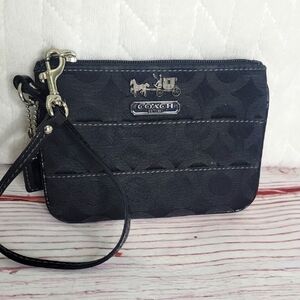 Coach Black Logo Wristlet